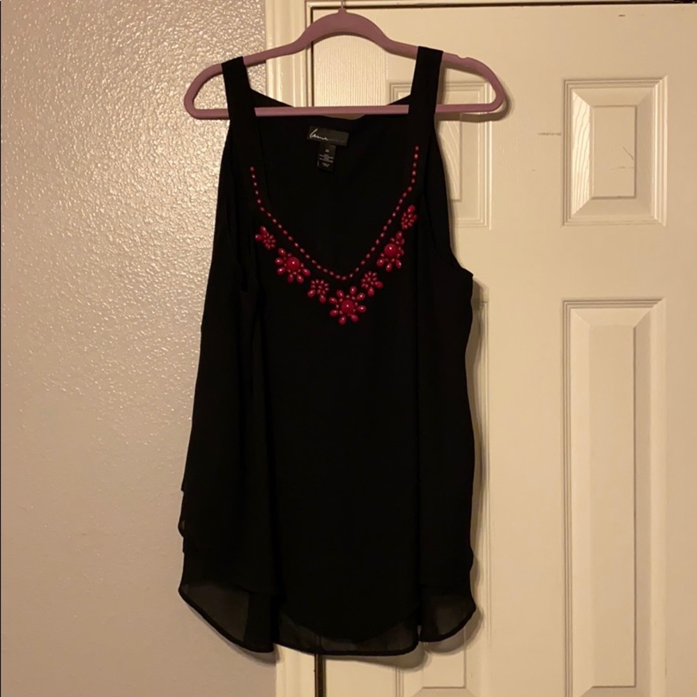 Lane Bryant Pink Black Sleeveless Blouse Size 26